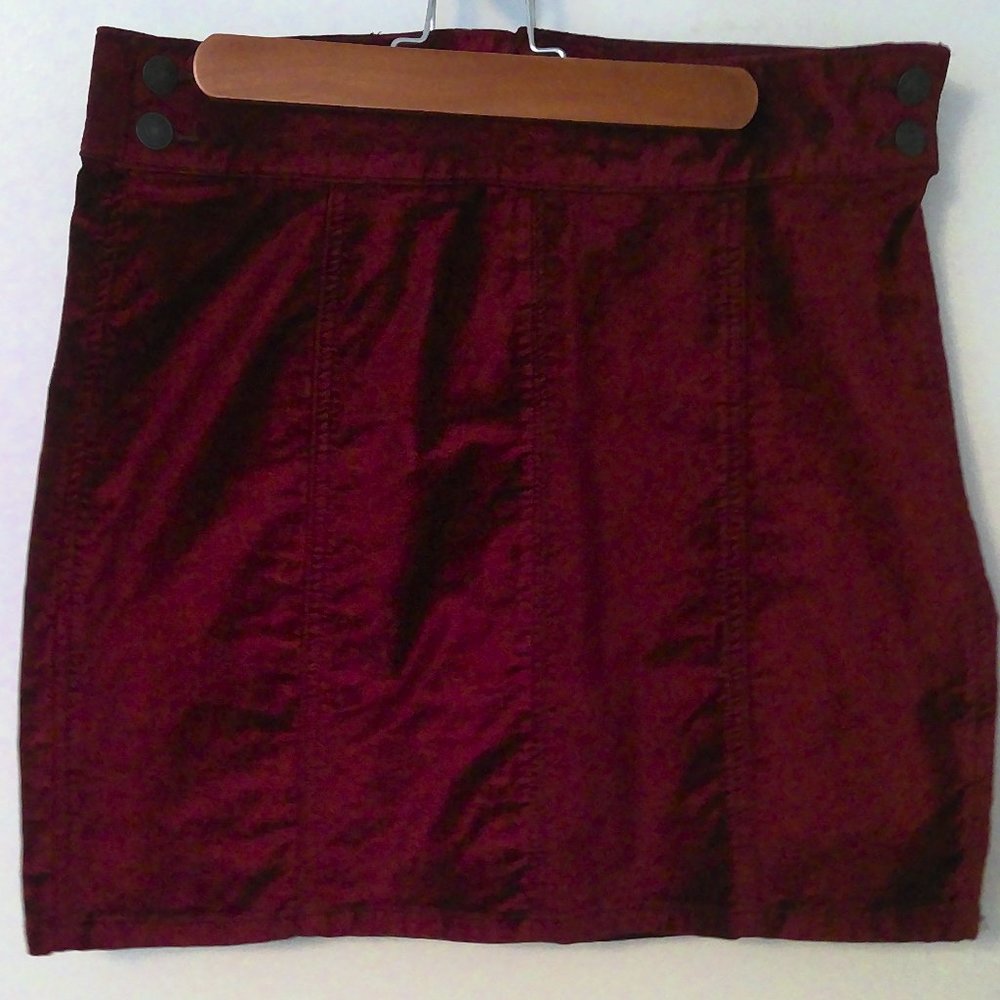 Free People Red Velvet Mini Skirt